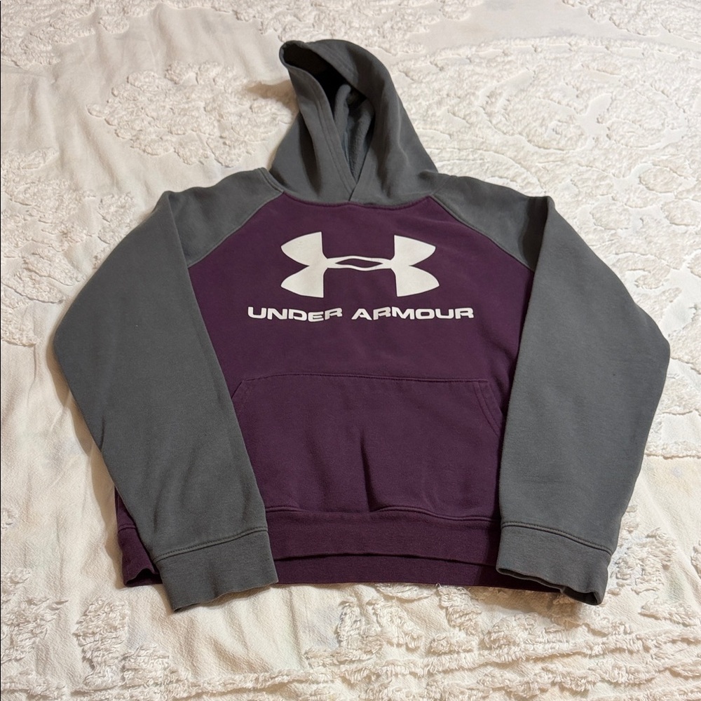 Under Armour hoodie purple/gray youth large